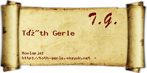 Tóth Gerle névjegykártya